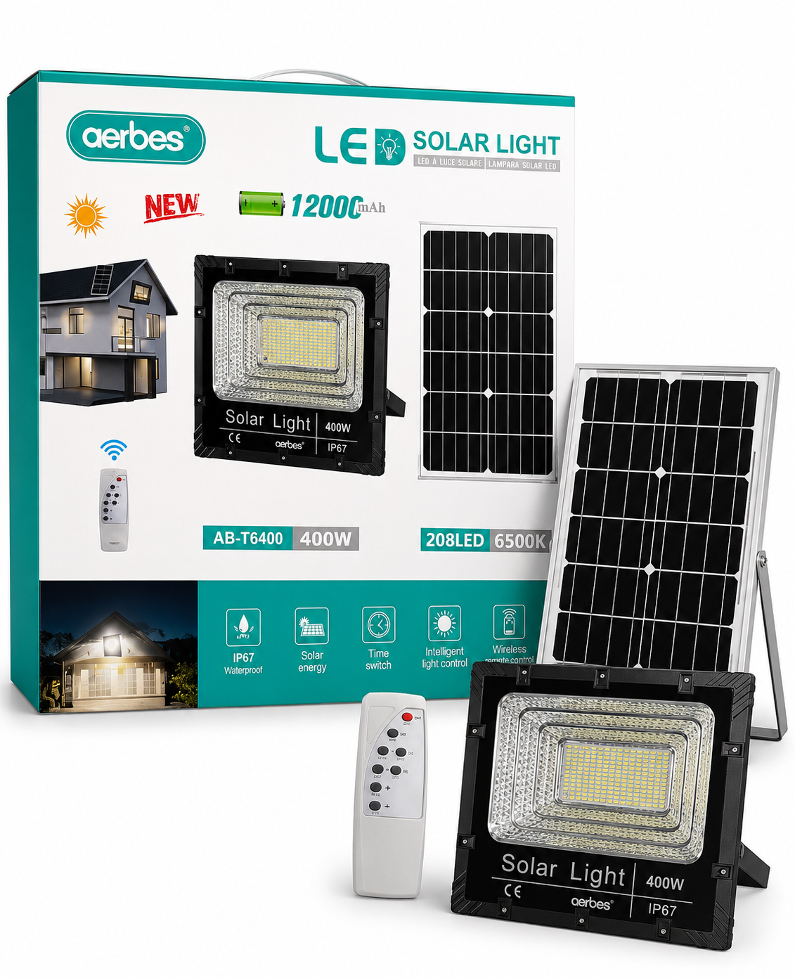 Aerbes 400W Solar LED Flood Light